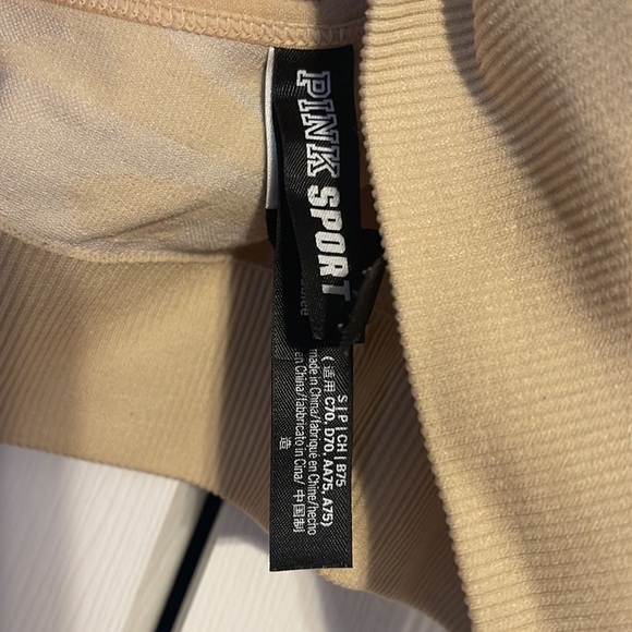 Victoria's Secret PINK Sport racerback bra in tan and white camo size small - Picture 6 of 7